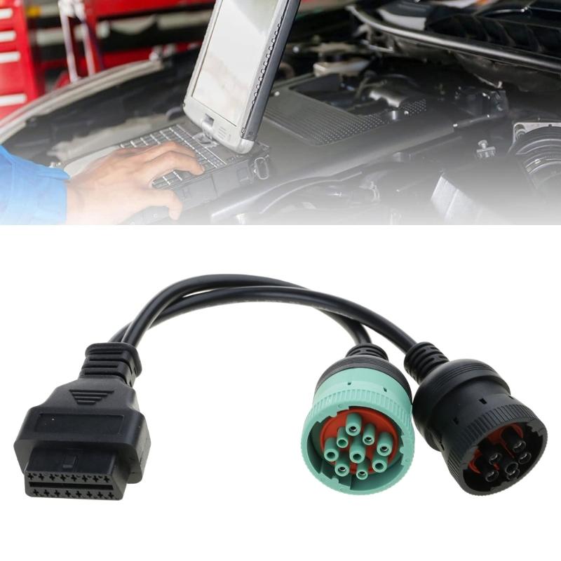 6pin 9pin To OBD2 16Pin Adapter Vehicles Diagnostic Adapter Cable OBD J1939 J1708 J1587 Converter Scanner Cable Y Cable