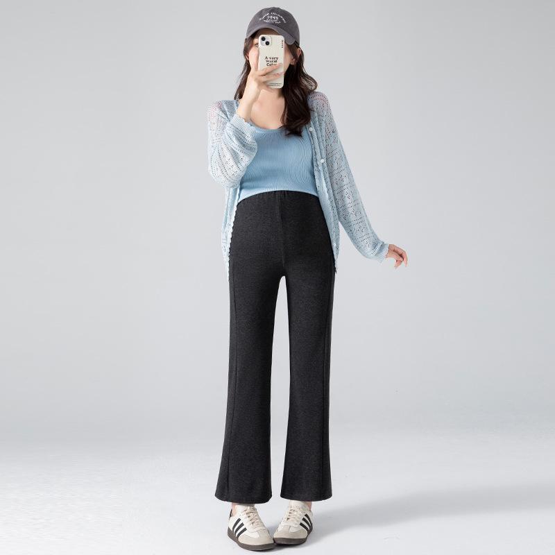 

2026 Spring Maternity Flare Pants - Versatile, Casual, Black Crop for Petite L чорний