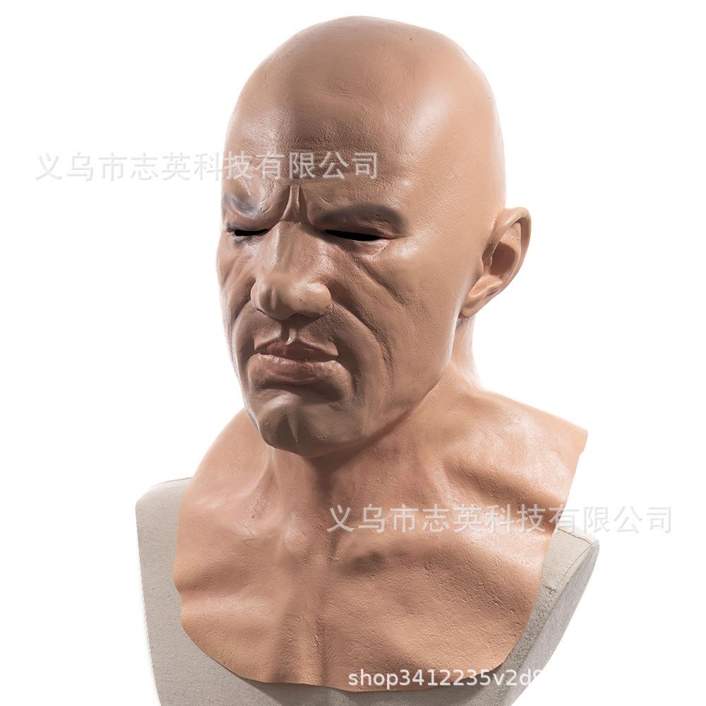 Halloween funny bald guy character mask Beauty Full-Face Mask for Halloween Masquerade Cos Props