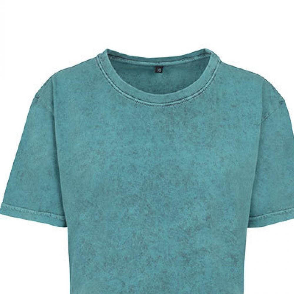 Build Your Brand Womens/Ladies Acid Wash Crop T-Shirt