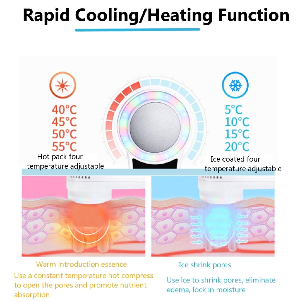 Hot Cold Hammer Cryotherapy Face Lifting Electric anti aging Skin Tightening Device Skin Rejuvenation Spa Facial Massager