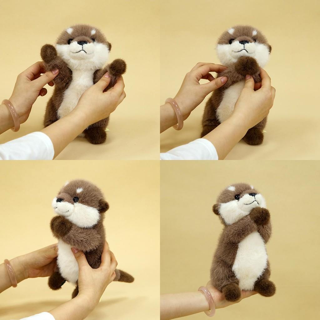 Soft Plushie Otter Rabbit Fur Stuffed Toy With Pp Cotton Filling For Room Kids