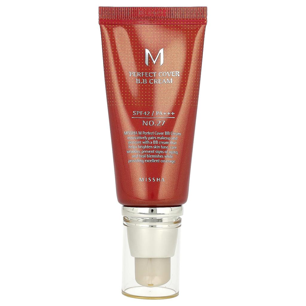 MISSHA M Perfect Cover BB Cream, SPF 42 PA++, No. 27 Honey Beige, 50 Ml (1.7 Fl Oz)