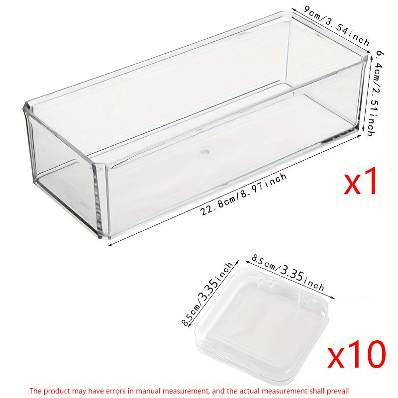 11pcs Transparent Plastic Jewelry Storage Box Set Bracelets Necklace Earring Ring Dressing Table Storage Organizing Perfect Gift