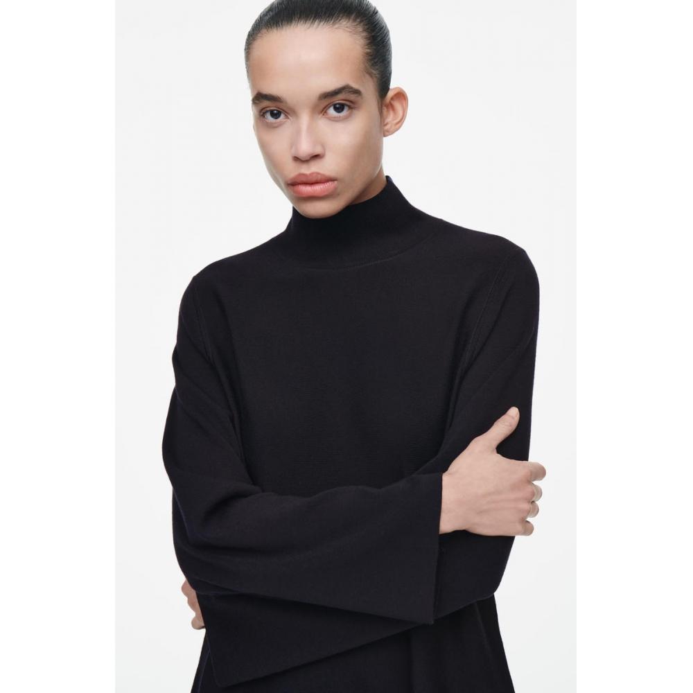 Cos Japan Flare High Neck Wool Mini Dress