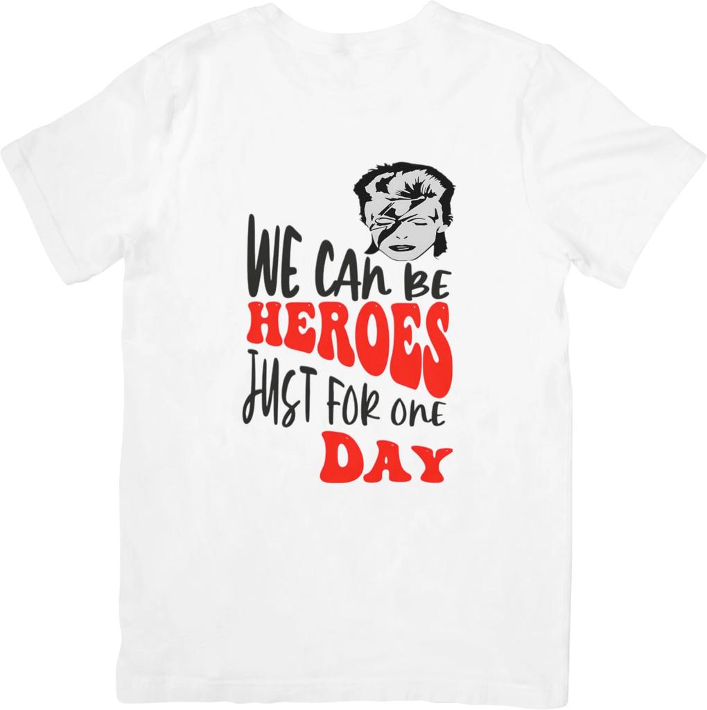 David Bowie Music Unisex Fit for Men & Women Quality Cotton T-Shirt White.