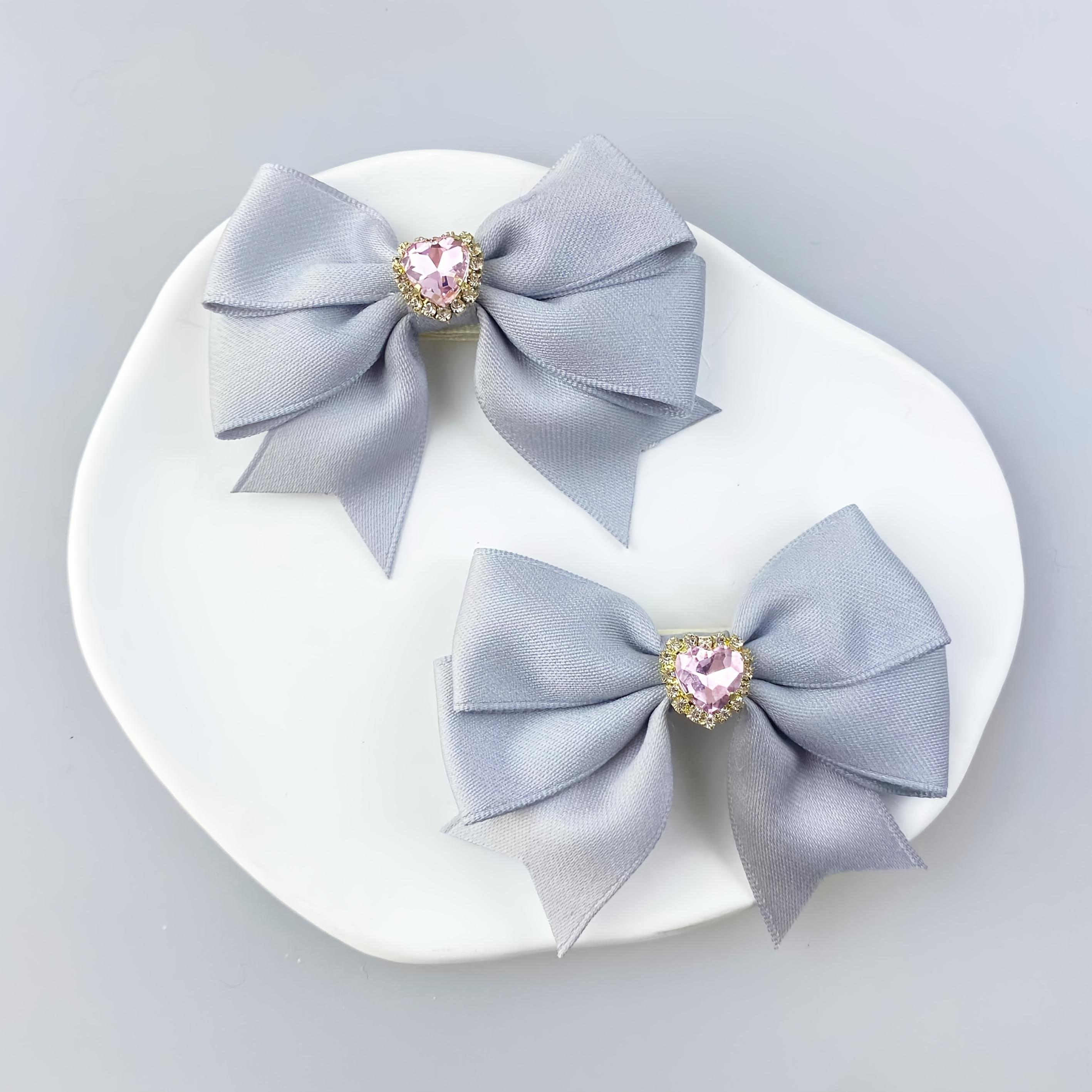 

Sweet Heart Rhinestone Bow Hair Clips with Princess Style, Elegant for Daily Wear and Campus Headwear, Valentine S Day Gift, Valentine S Day, | Elegan серый