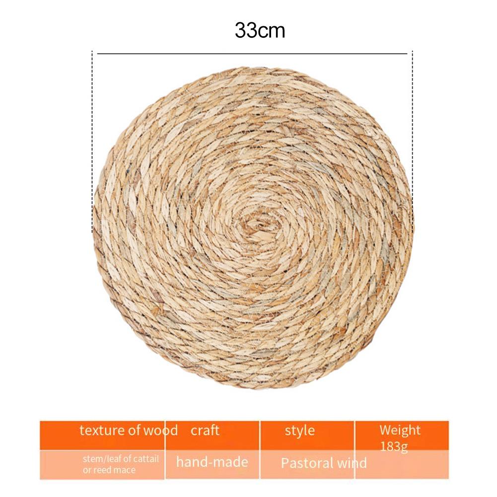 Bohemian Decor Thermal Insulation Mats Thanksgiving Dinner Natural Woven Grass Rustic Table Setting Sustainable Material