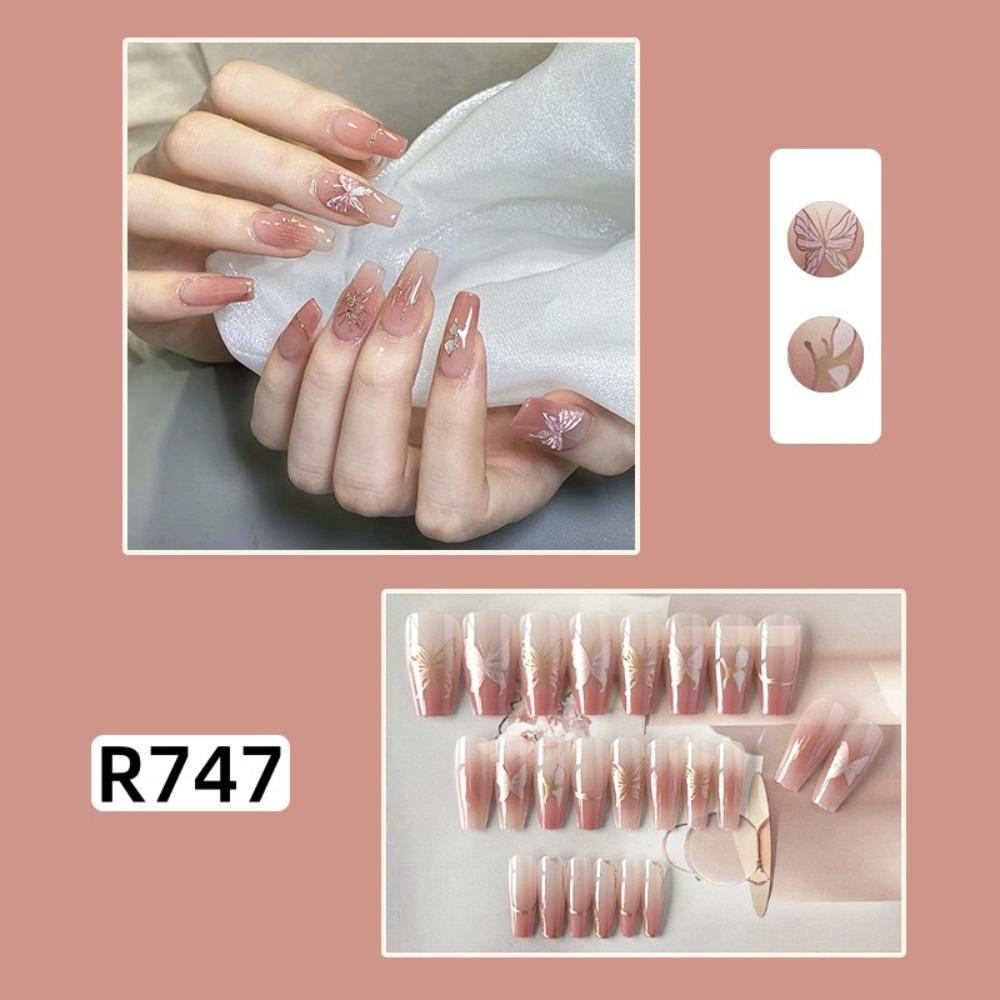 Frühling und Sommer Wind Tragen Nagel Reiner Wunsch Nagelpflaster Aufhellend Abnehmbares Nagelstück Langes und kurzes Nagelstück Fertigprodukt