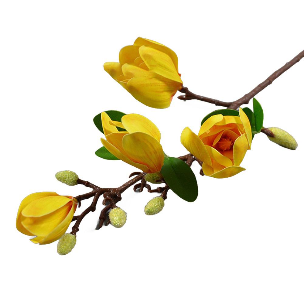

Привлекательный искусственный цветок орхидеи магнолии для украшения дома и офиса. жёлтый