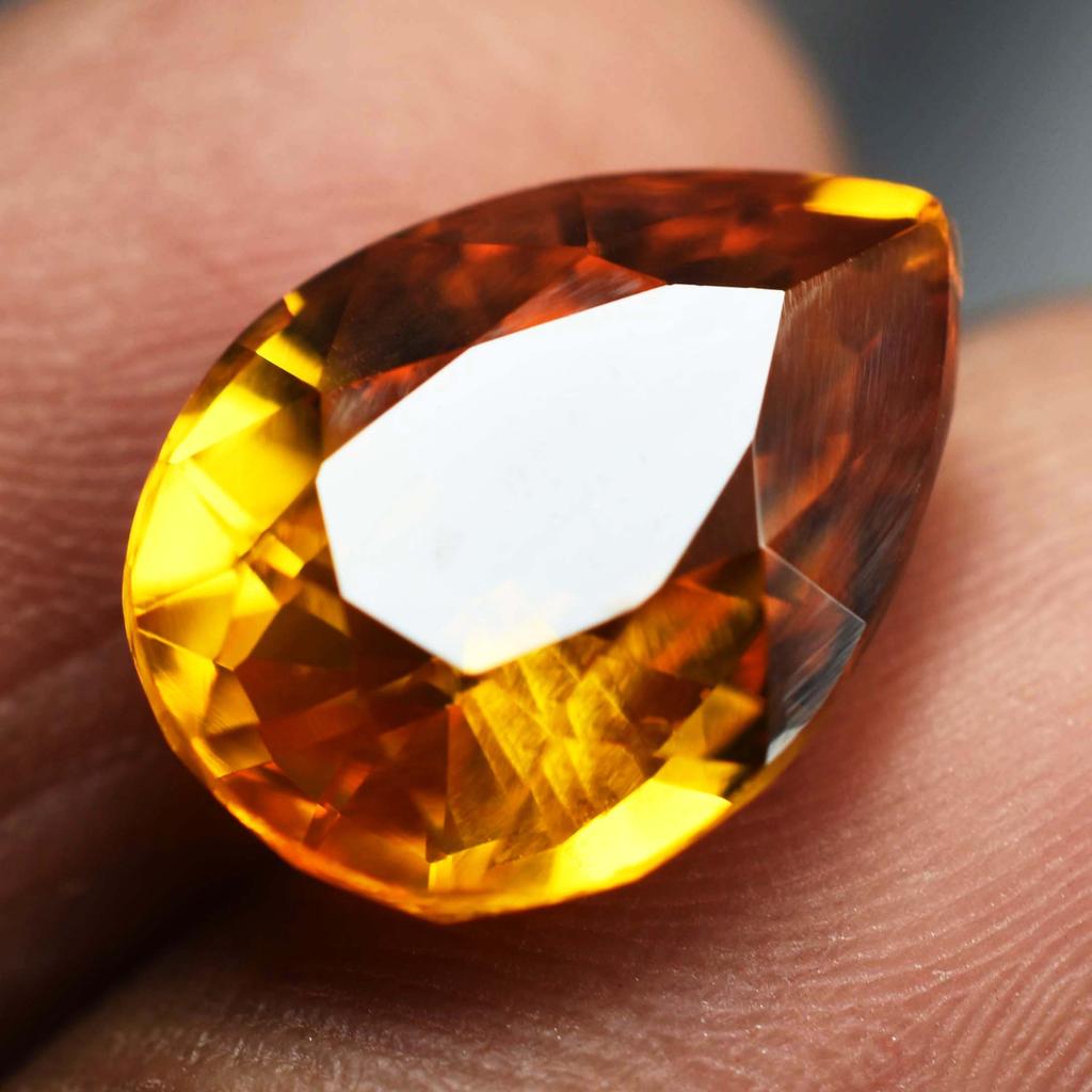 Pendant Size 8.20 Ct Yellow Sapphire Pear Cut Ring Size Loose Gemstone CERTIFIED