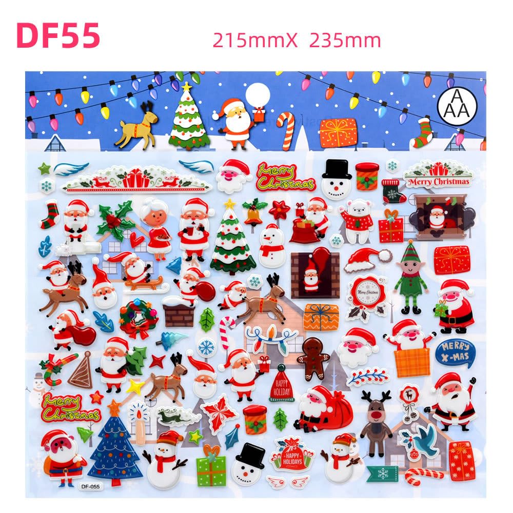 4 Puffy 3D Bubble Cute Decorative Stickers for and School Festivals Stickers, Christmas, Halloween, Animal, Car, Panda, Cat, Dog, Rabbit, Pumpkins,