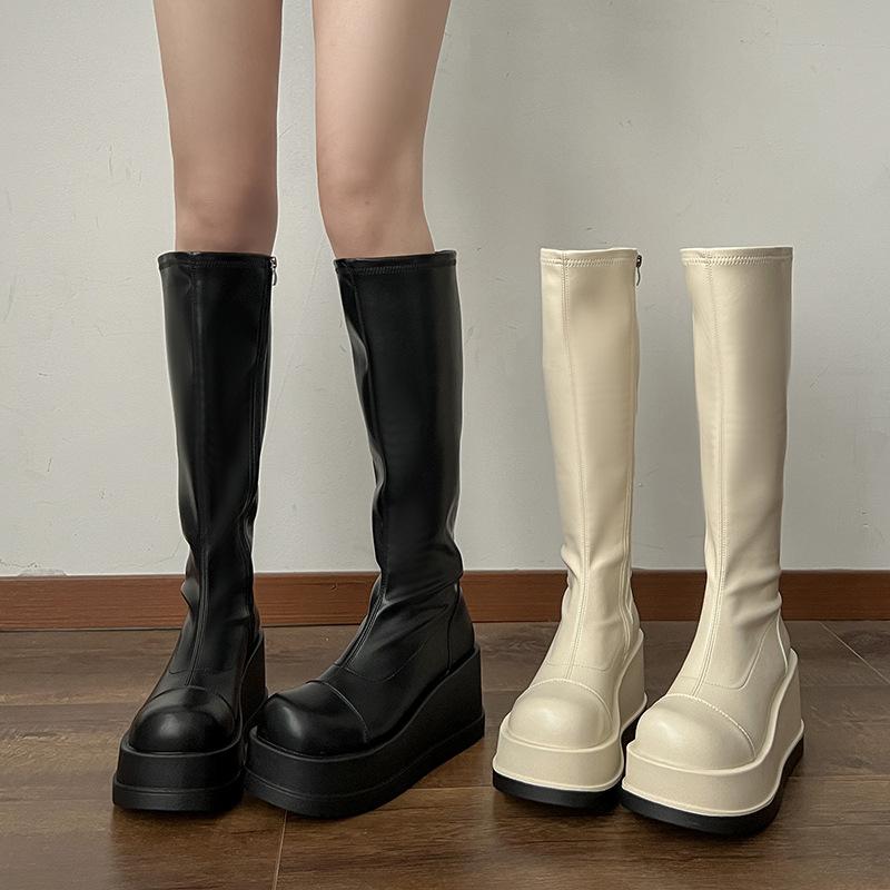 White Boots Women's Boots Summer Small Thick-soled High Knight Boots High Heel Skinny Boots Knee Boots
