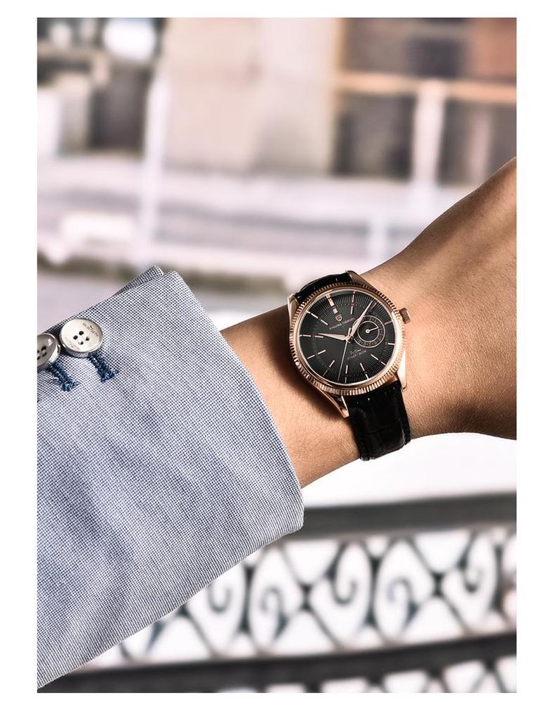 Bojani Paganidesign 1689 Men's Watch with Stainless Steel and Genuine Leather Strap
