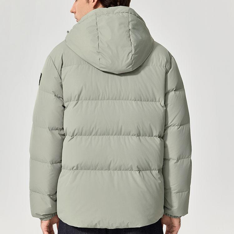 Skechers Windproof Waterproof Stain Resistant Warm Insulated Anti Static Versatile Short Hooded Down Jacket Men Outerwear L425M005-04H0