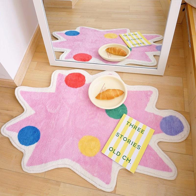 

Vikama Soft Plush Cut Polka Dot Rug For Kids Room-Alphabet Rug Non Slip Nursery Rug Bedroom Playroom Rug Washable Rug For Kids 40X60CM (1.3X2FT