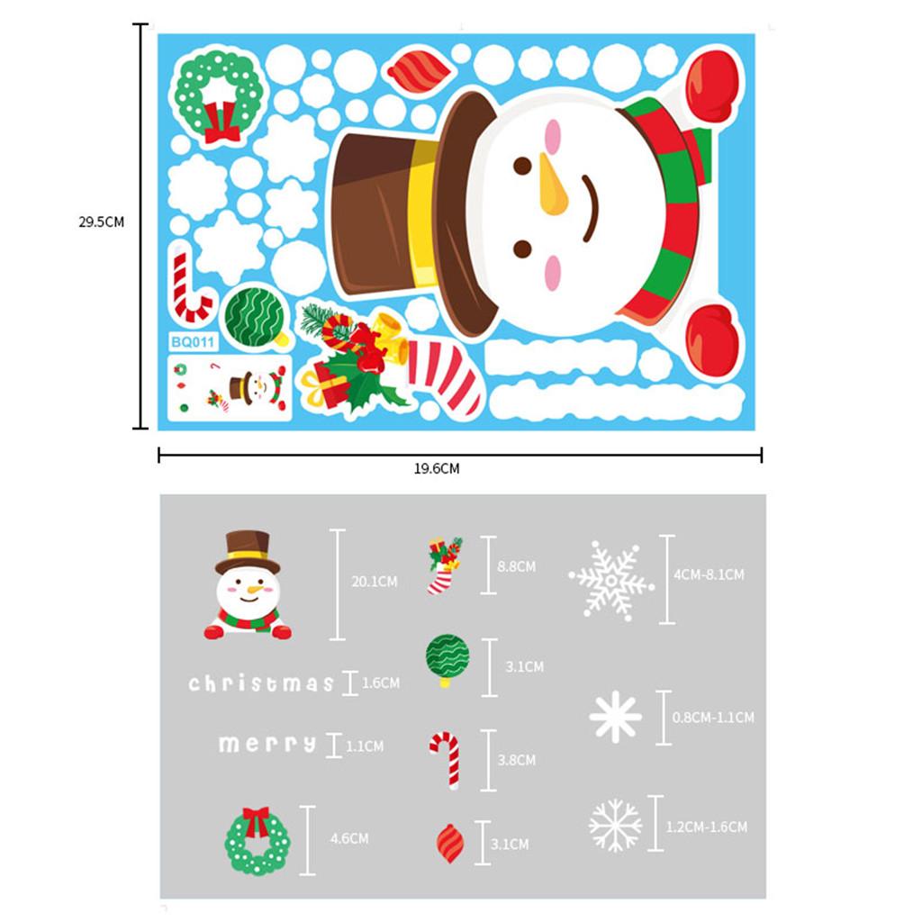 Christmas Electrostatic Stickers Snowflake Elk Set Door Window Glass Stickers