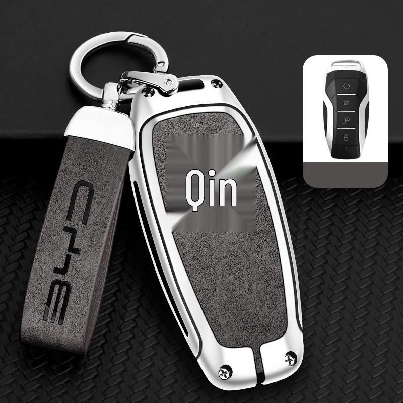 BYD Key Case Metal Shell: Anti-Lost Protection for Song PRO, Han, Tang, Song PLUS, Song MAX, Qin PRO Models.