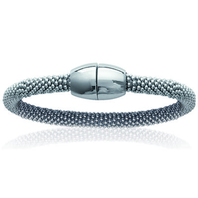 [J7213] – Silbernes „Choreography“-Stahlarmband – 6 mm