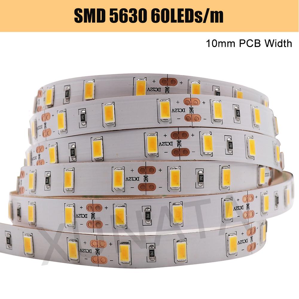 5M 12V Waterproof LED Strip Light SMD5050 2835 Flexible Tape 60-480 LEDs/M Warm White Home Decor