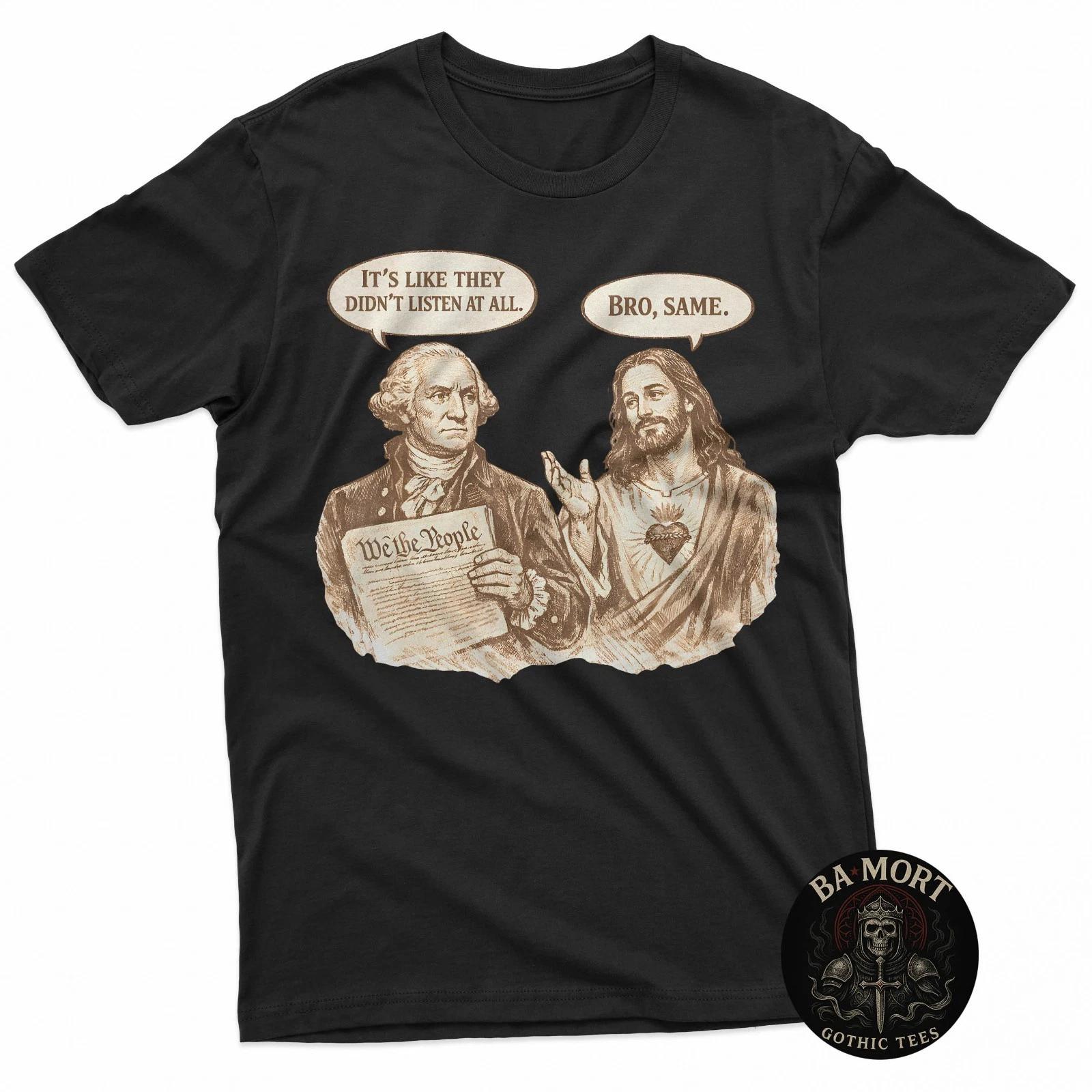 George Washington Jesus Christ Comic Satire Political Humor T-Shirt M