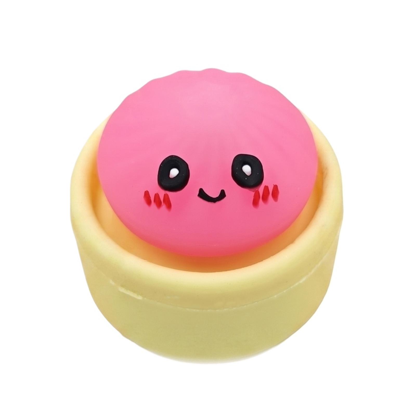 

4cm Realistic Dumpling Squishy Toy Light Up Stress Relief Squeeze Toy Creative Sensory Gift for Adults and Kids One Size рожевий
