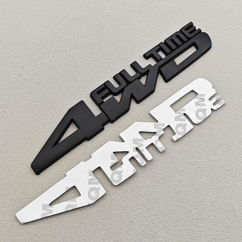 1PC 3D Metal Car Logo 4WD FULL TIME Sticker Fender Side Both  Rear Trunk Badge Emblem Decal For Toyota JEEP Ford Subaru Nissan
