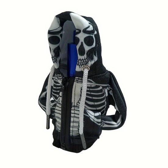 Halloween Desk Goose Outfits 7 Inch Mini Goose Attire with Skull Hoodie Creative Gift for Goose Lovers Table Goose Decoration