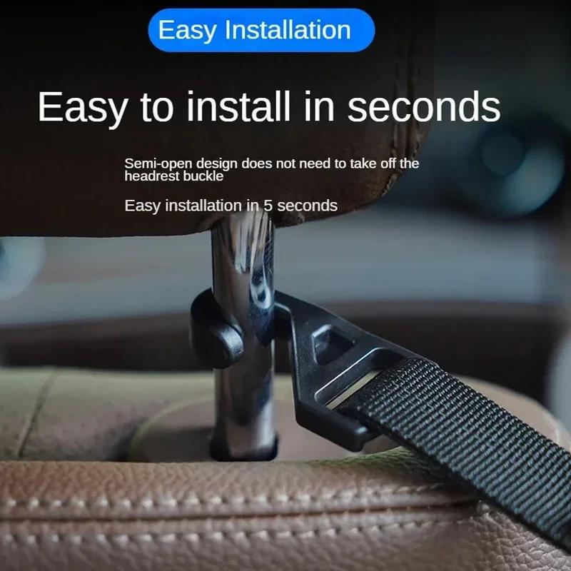 2Pcs Auto Back Seat Hook Multi-Function Rear Seat Headrest Hanging Hook Umbrella Mount Seat Back Storage Hook Automotive Interior Accessories Tool