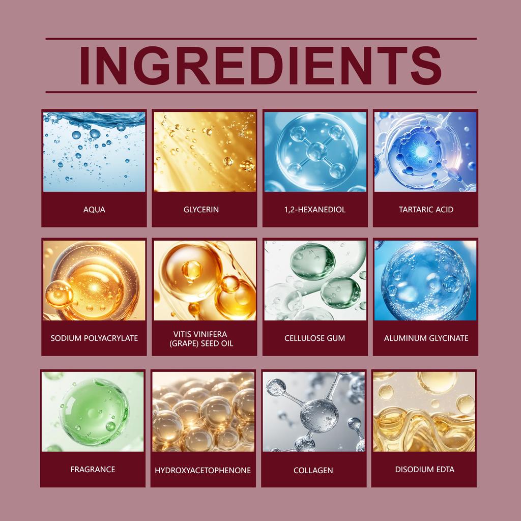 Kollagen Feuchtigkeitsmaske Hellt den Hautton auf, -Falten, Hydratisierende und Feuchtigkeitsspendende Peel-off-Maske.4ML