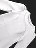 Plus Size Elegant White Long Sleeve Mermaid Dress with Mesh Layered Skirt