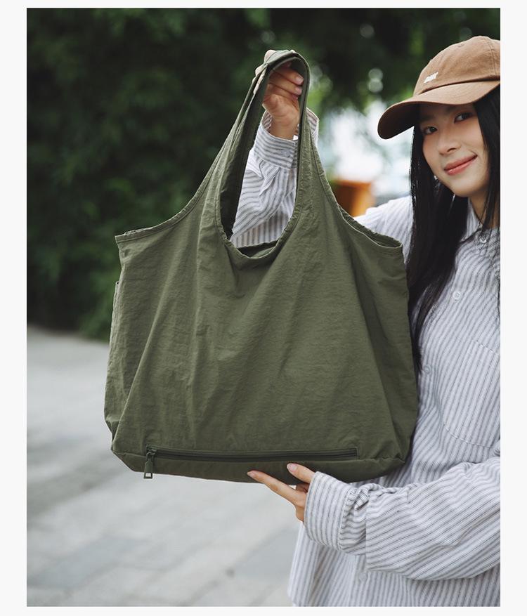 Japanese-Inspired Large Capacity Tote - Lightweight, Versatile Handheld or Shoulder Cloth Bag for Women