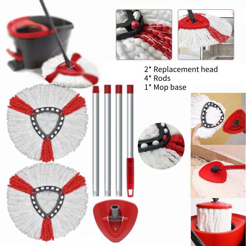 Testa del Mocio Triangolare in Microfibra Ultra Morbida Set di Accessori per Mocio Rotante a 360 Gradi Per Pulizia Profonda