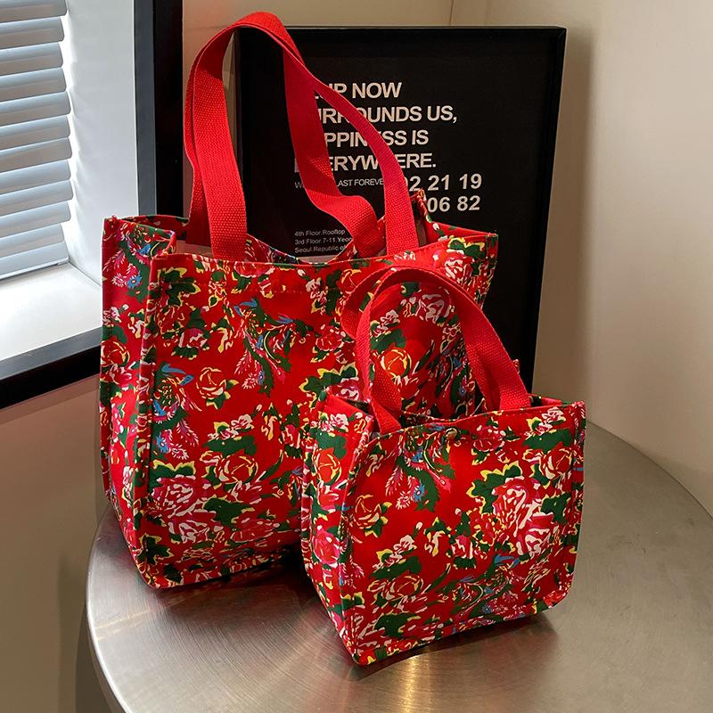 College Students In Class Chinese Style Bags for Women In Summer Canvas Bags for Women Ins Large Capacity Versatile One Shoulder Handbags