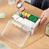 Flip Top Storage Box,Large Capacity Transparent Organizer for Medicine Cosmetics Jewelry,Desktop Dustproof Container Storage Box