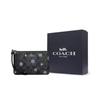 Coach Corner Zip Series 16 Classic Monogram Print Zipper Wristlet Clutch Small Women Clutch Black CF286-SVV2W