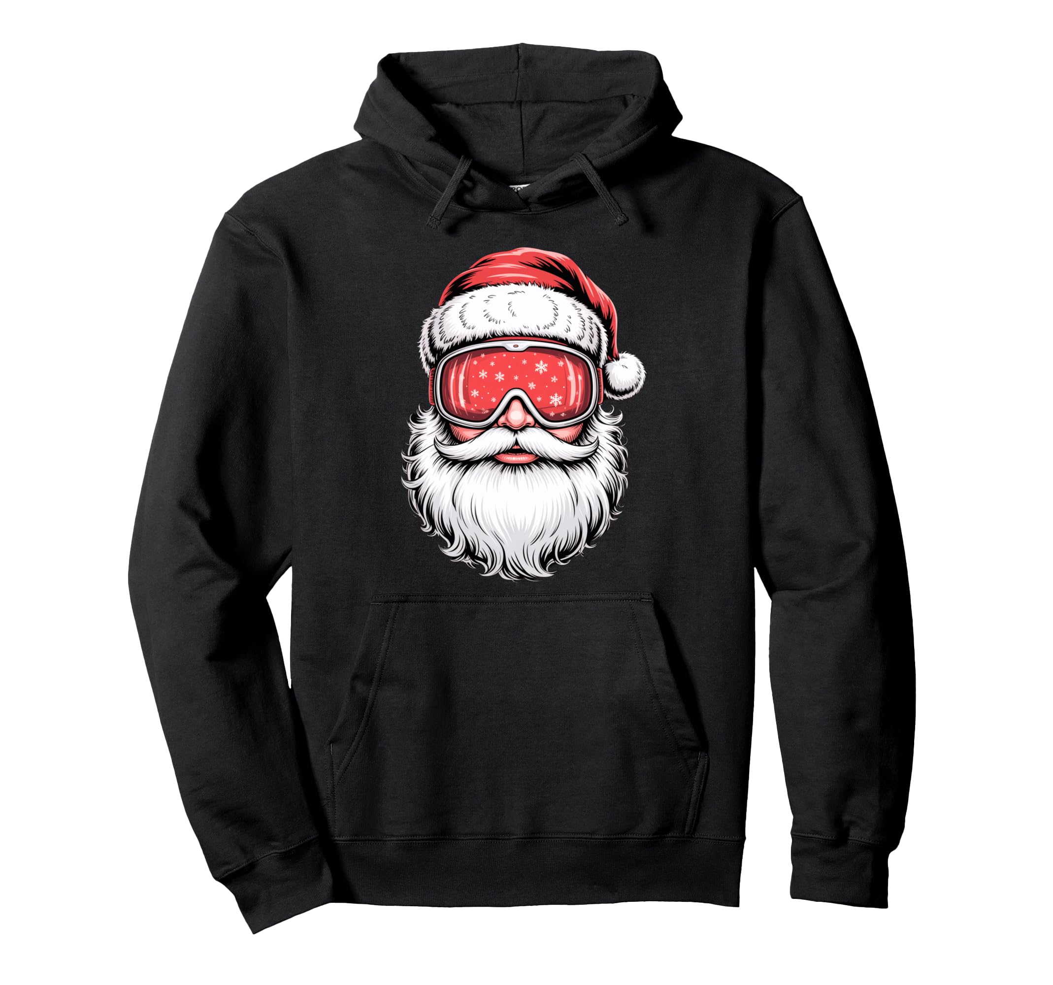 

Cool Snow Goggles Retro Snowboard Ski Santa Christmas Hoodie чёрный