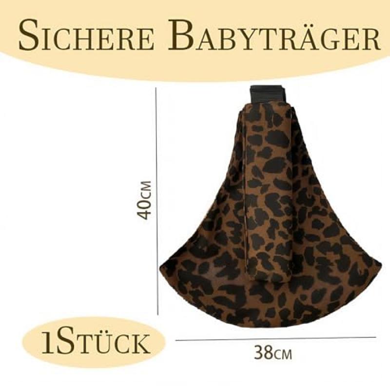 Baby Sling Wrap Carrier, Elastic Newborn to Toddler Sling, Side Carry Position for Infants 0-36 Months, Leopard Print