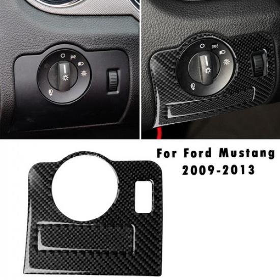 

New Carbon Fiber Headlight Switch Button Frame Cover For Ford Mustang 2009-2013