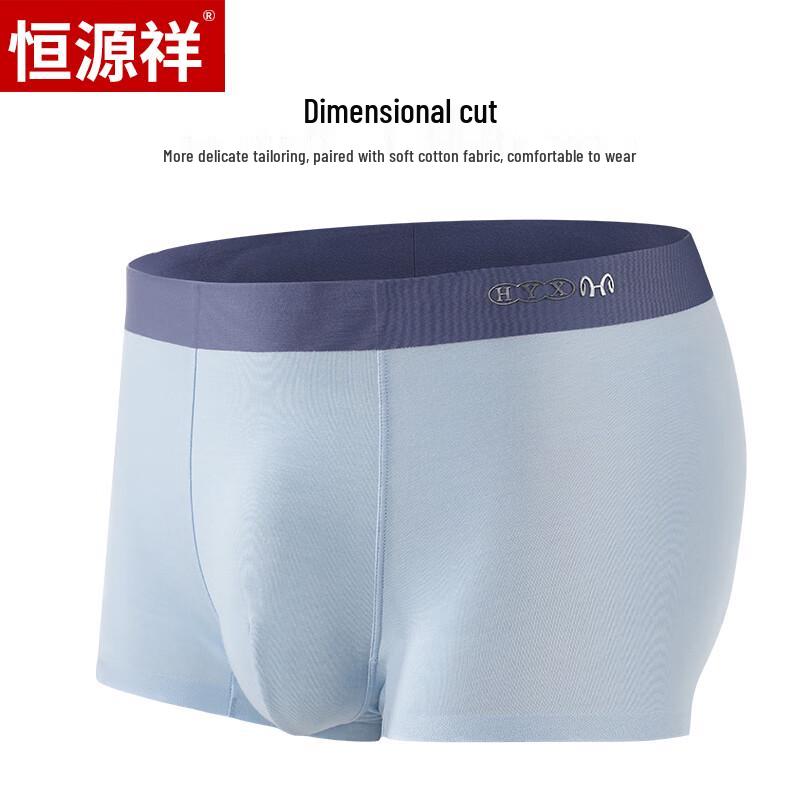 Hengyuanxiang Men's Plus Size Ice Silk Antibacterial Boxer Briefs (3-Pack)