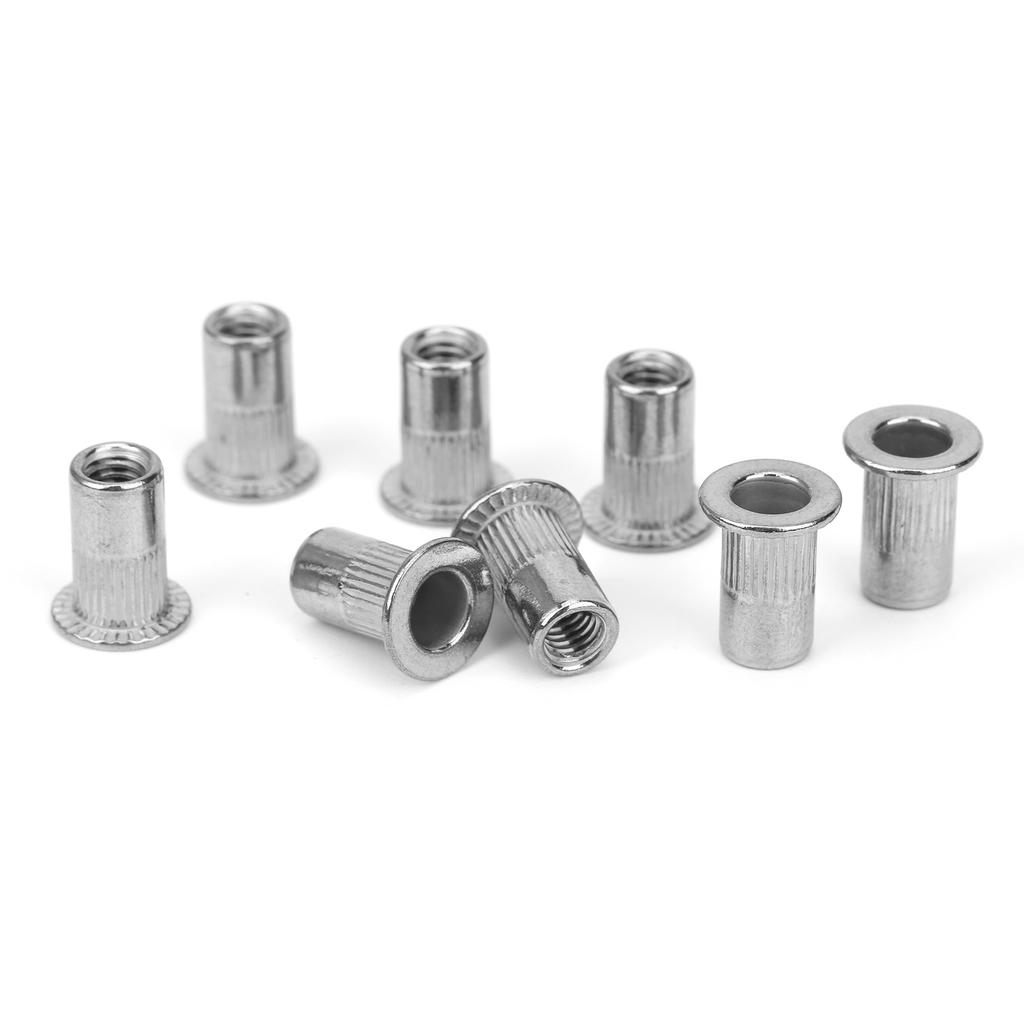 50Pcs Stainless Steel Rivet Nut Ribbing M4 Fastener Hardware Industrial Supplies