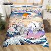 Set Biancheria da Letto Fiore di Ciliegio Giapponese Pittura Paesaggistica Set Copripiumino Stile Copripiumino Poliestere Coperta Trapuntata Artistica Camera da Letto