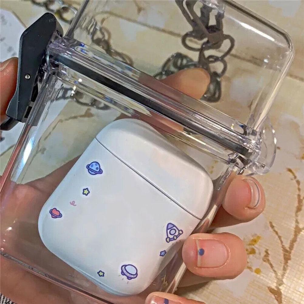 Mini Medikamentenbox Strandglas Geschenk Erste-Hilfe-Kasten Mit Umhängeband Transparente Kunststoff Quadratische Aufbewahrungsbox Mini Medikamentenbox