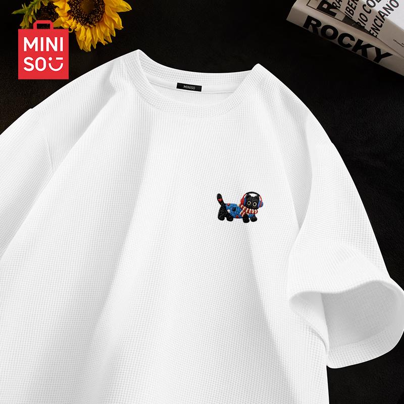 MINISO Men s Waffle Knit Short Sleeve T-Shirt 3XL