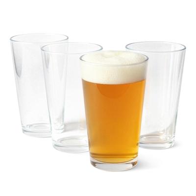 Amazon Basics Beer Set of Dishwasher Safe Glasses, 4, 473ml, Glass,