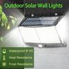 Solar Sensor Lights PIR Motion Sensor Lamp 288LED Outdoor IP65 Waterproof for Porch Garden Patio Yard Garage Pathway with 3 Mode