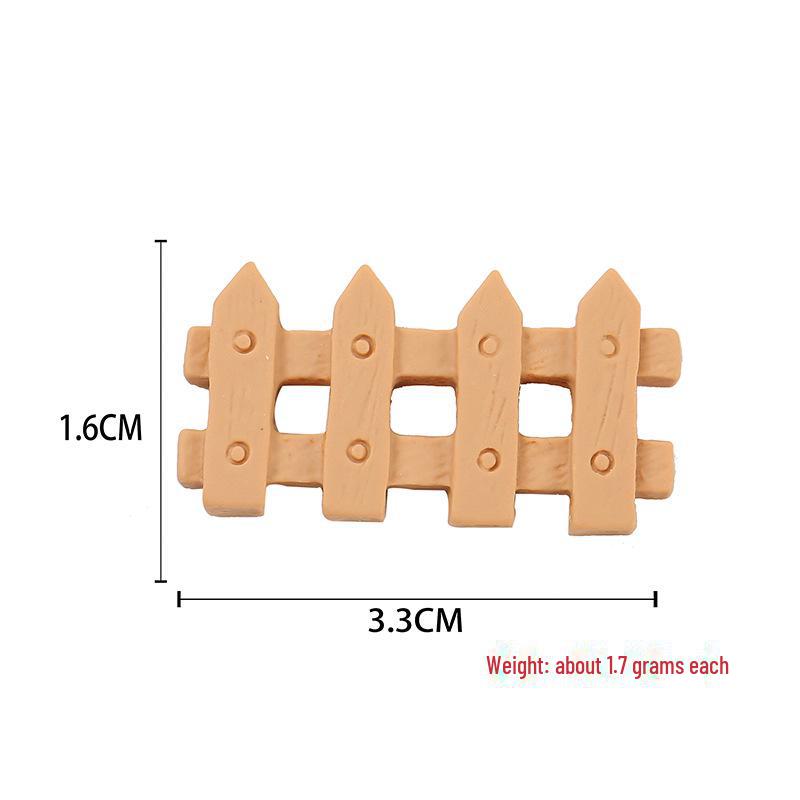 

Мини-забор Микро-ландшафтные украшения Аксессуары: Футляр, заколка для волос, веревка, головной убор, серьги, чашка и коробка для хранения из смолы. 3.4*1.7 cm коричневый