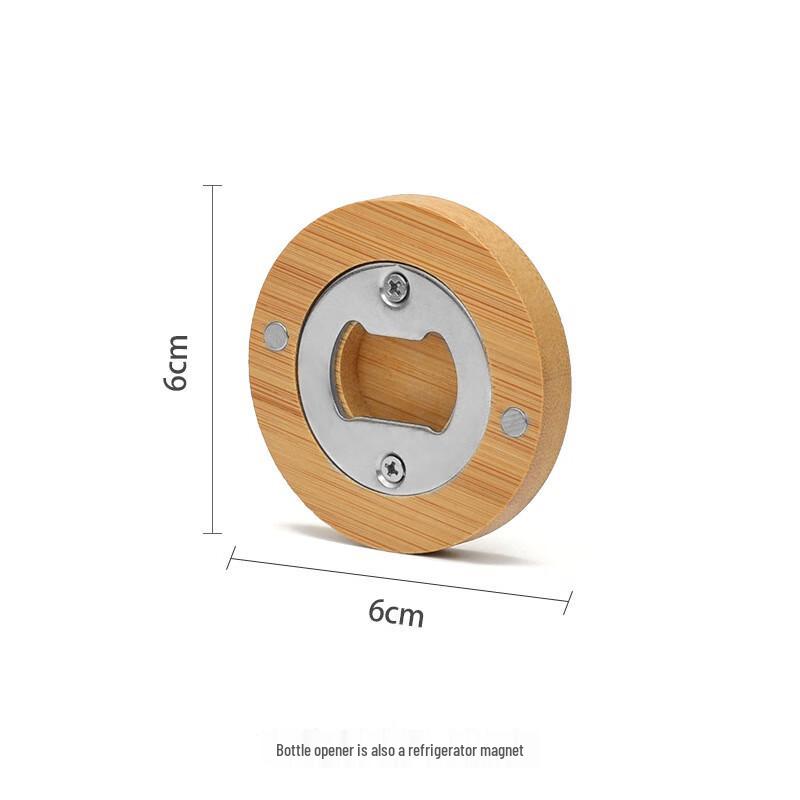 Bamboo Fridge Magnet Bottle Opener Set