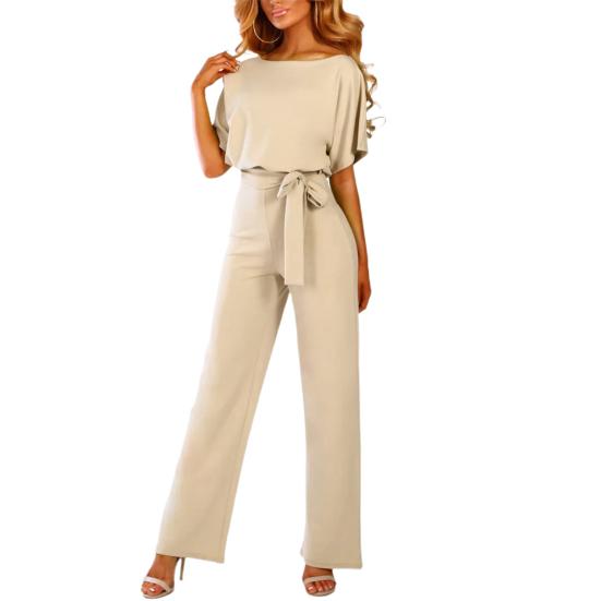 

Комбинезон на шнуровке с высокой талией, элегантный женский однотонный комбинезон с прямыми штанинами для работы 3XL абрикосовый