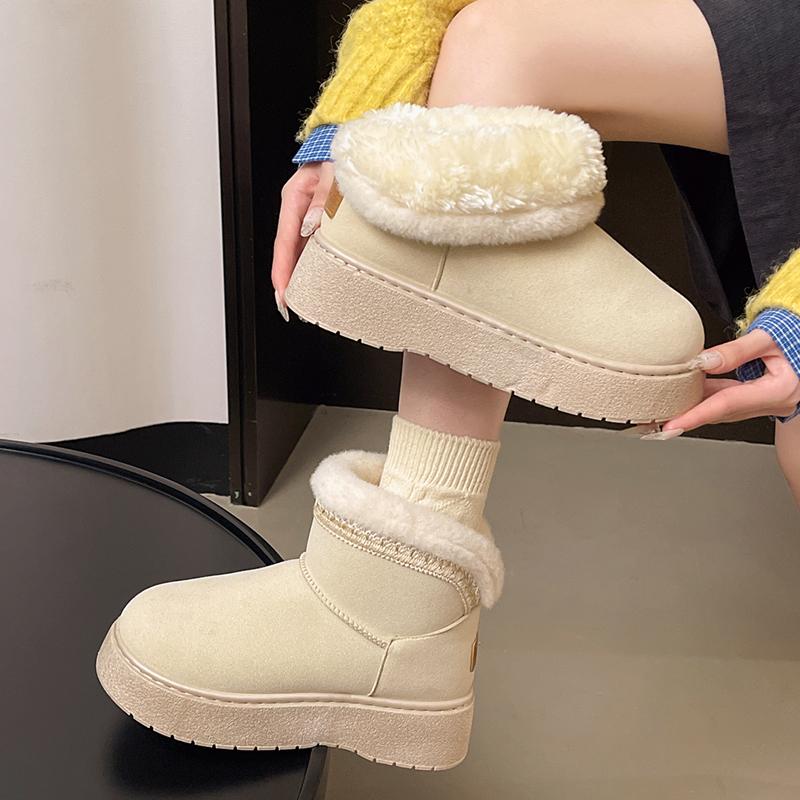 Fluffy Fur Winter Boots for Women Non Slip Plush Snow Boots Thick Bottom Warm Cotton Shoes Woman Platform Ankle Botas Mujer 2025